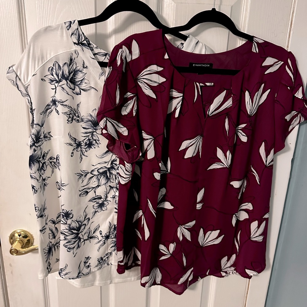 Two beautiful blouses, both XL, one NWT, one worn once.